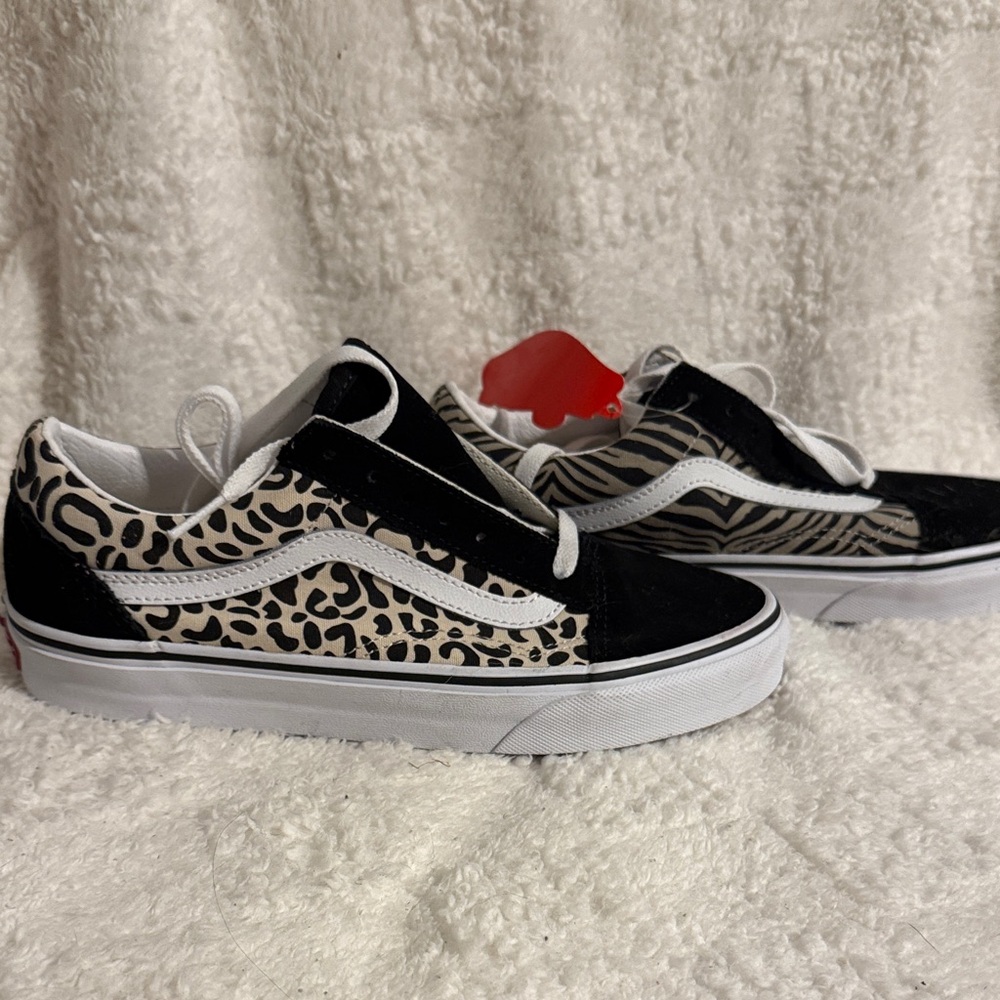 Vans Black and Animal Print Sneakers - Picture 2 of 2